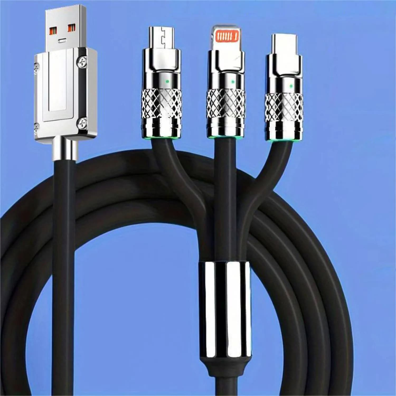3 in 1 Fast Charging Type C Cable Cord for iPhone Charging Cable For Samsung Huawei Xiaomi Phone