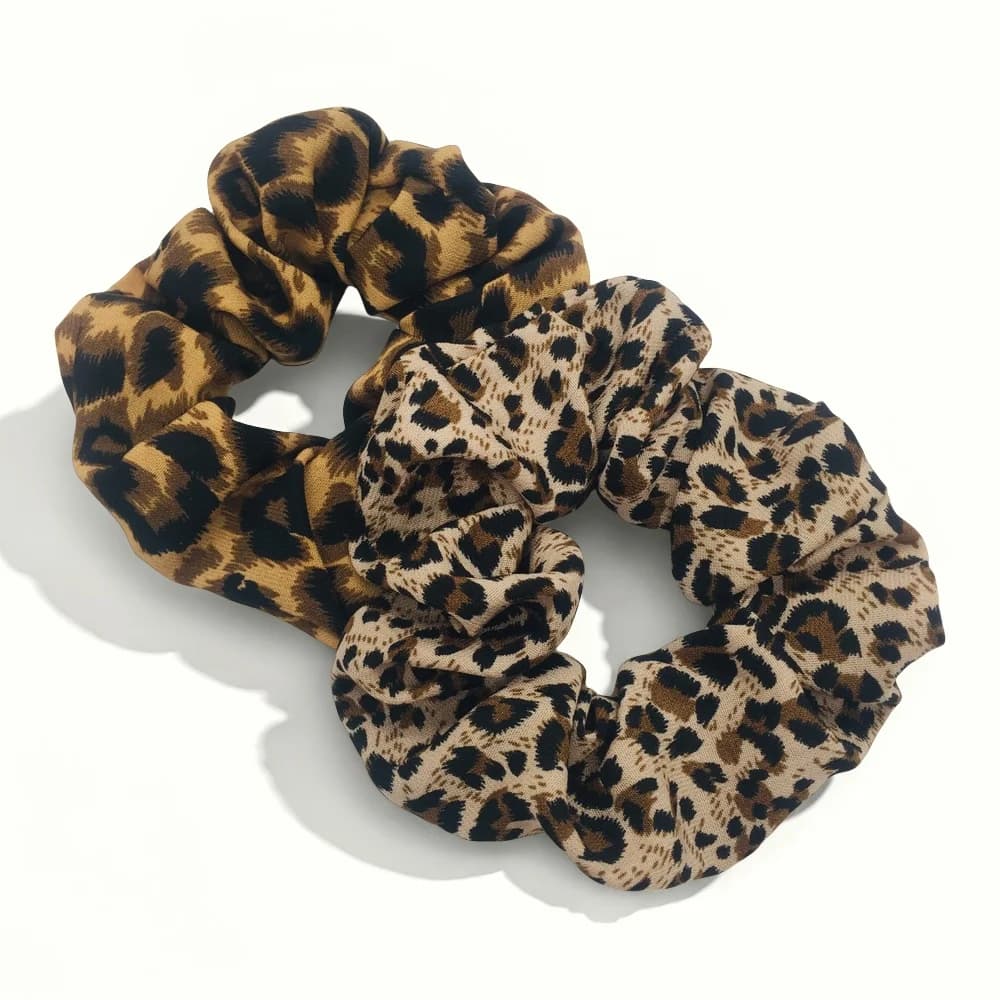 1/3/6pcs Leopard Print Scrunchies Hair Tie Rope hair Band Ponytail Holder Elegant Women Hair Accessories Chiffon Casual