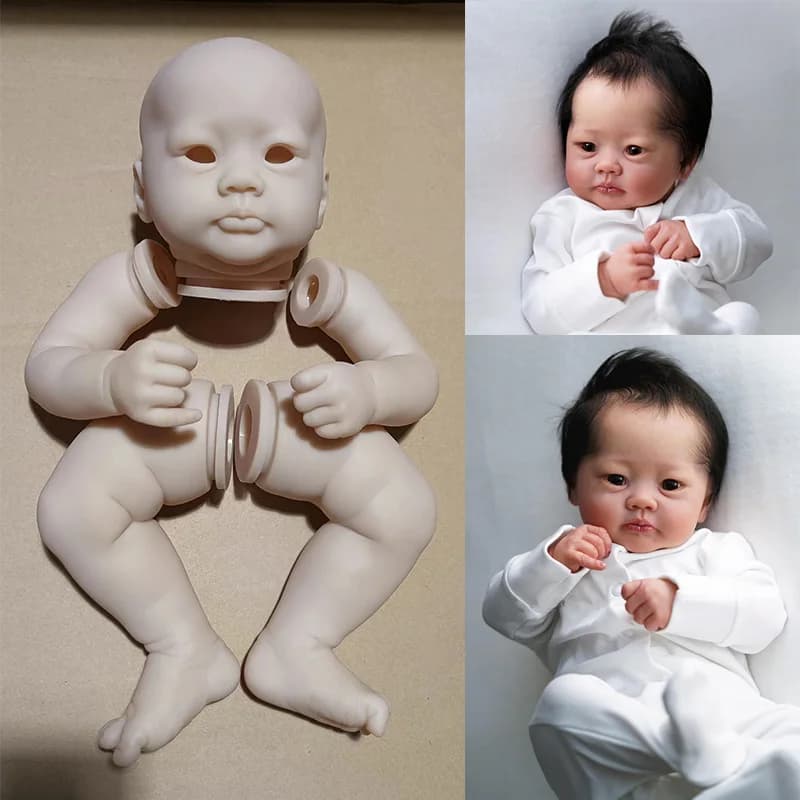 19inch Reborn Doll Kit Lali Unfinished Unpaited Blank DIY Parts with Cloth Body