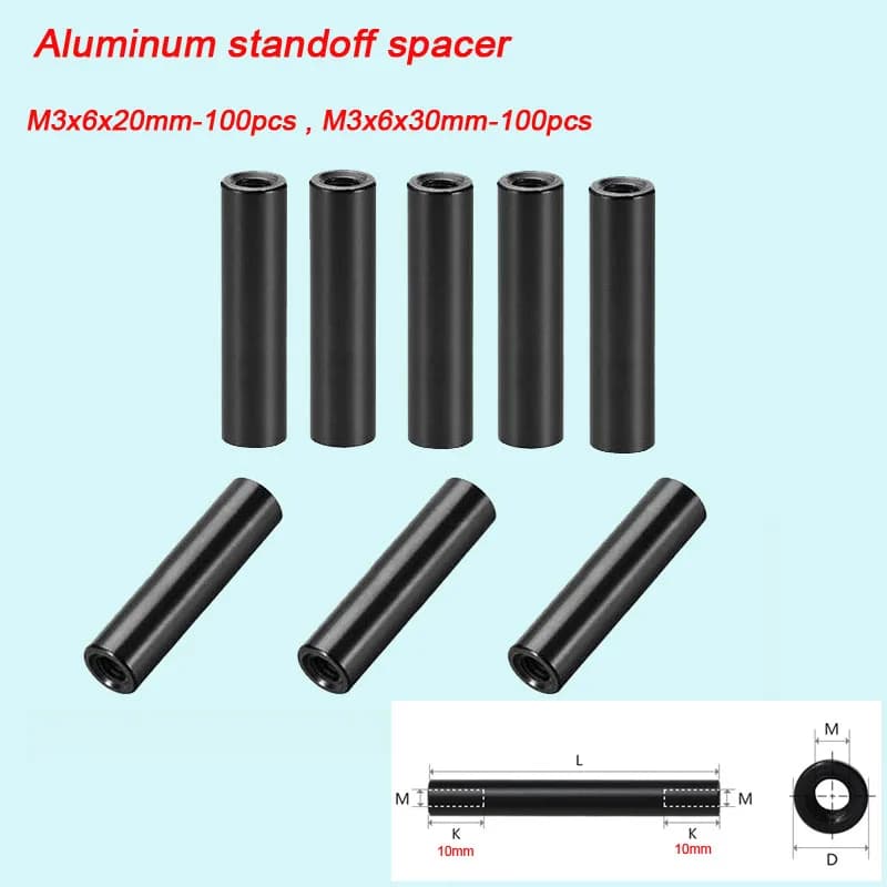 Black Anodized Aluminum Aluminum Column Post M3 Customization