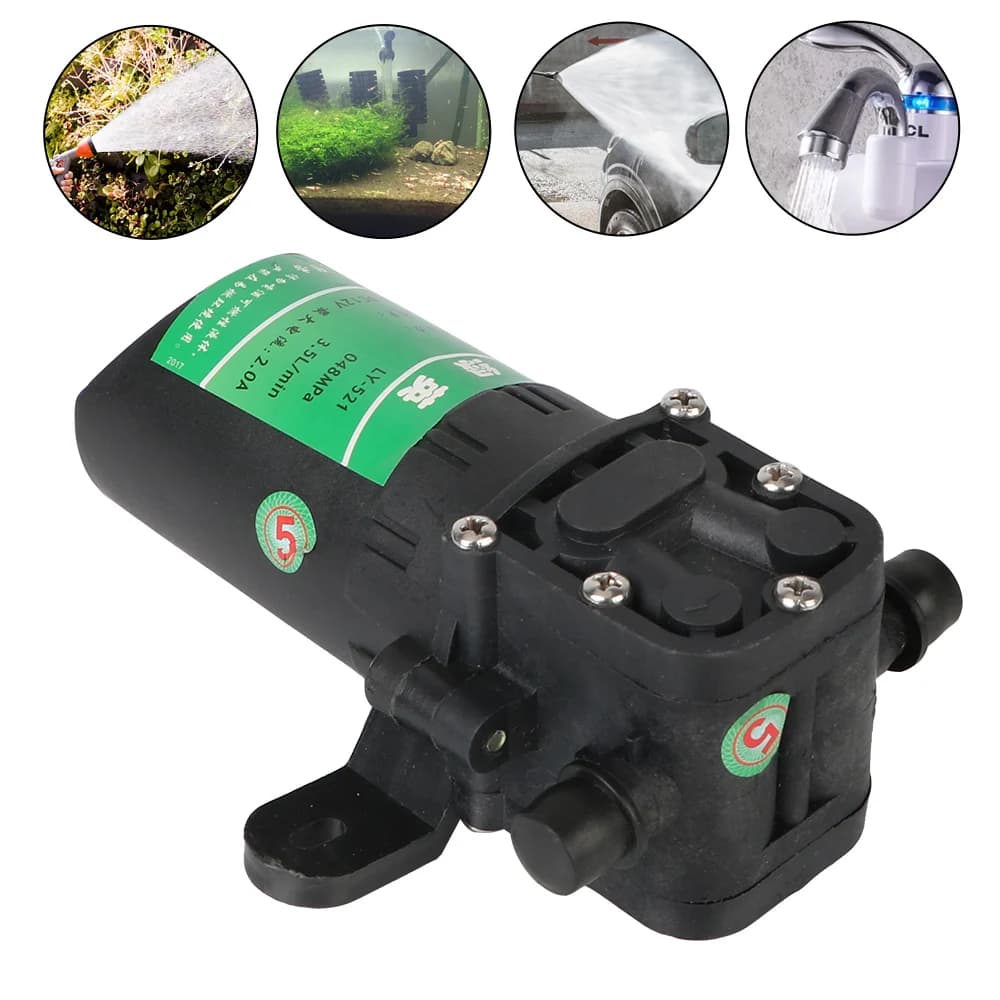 Micro High Pressure Diaphragm Agricultural Electric Water Pump 3.5L/min DC12V Water Spray Car Wash Durable