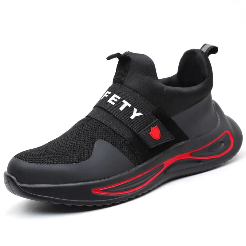 big size mens fashion breathable steel toe cap working safety shoes slip-on summer security boots brand designer worker footwear