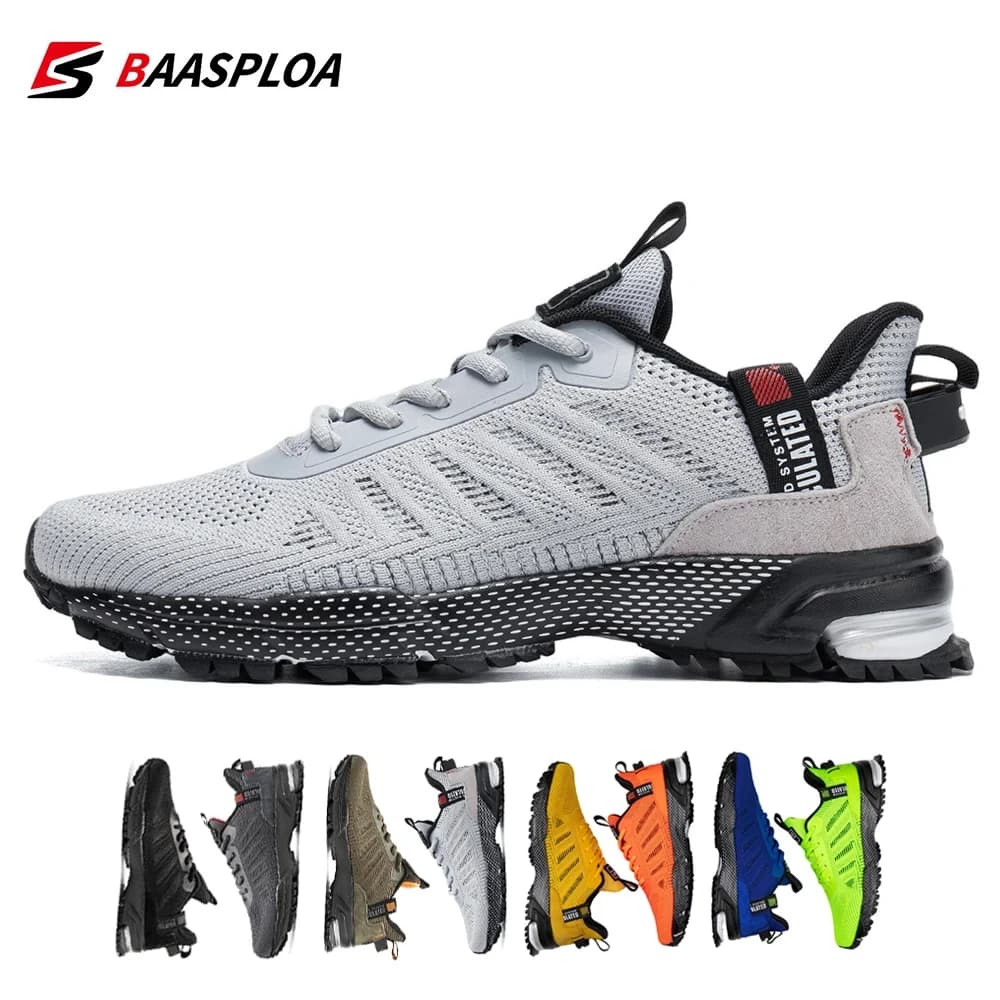 Baasploa Professional Running Shoes For Men Lightweight Men's Designer Mesh Sneakers Lace-Up Male Outdoor Sports Tennis Shoe
