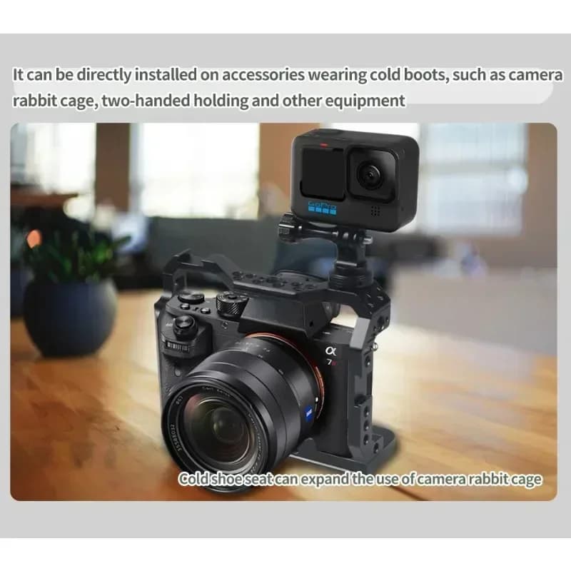 360 Swivel Cold Shoe Base Tripod Adapter Mount for GoPro 11 Action  For DJI Osmo Action 4 Cameras Cage Monitor LED Bracket