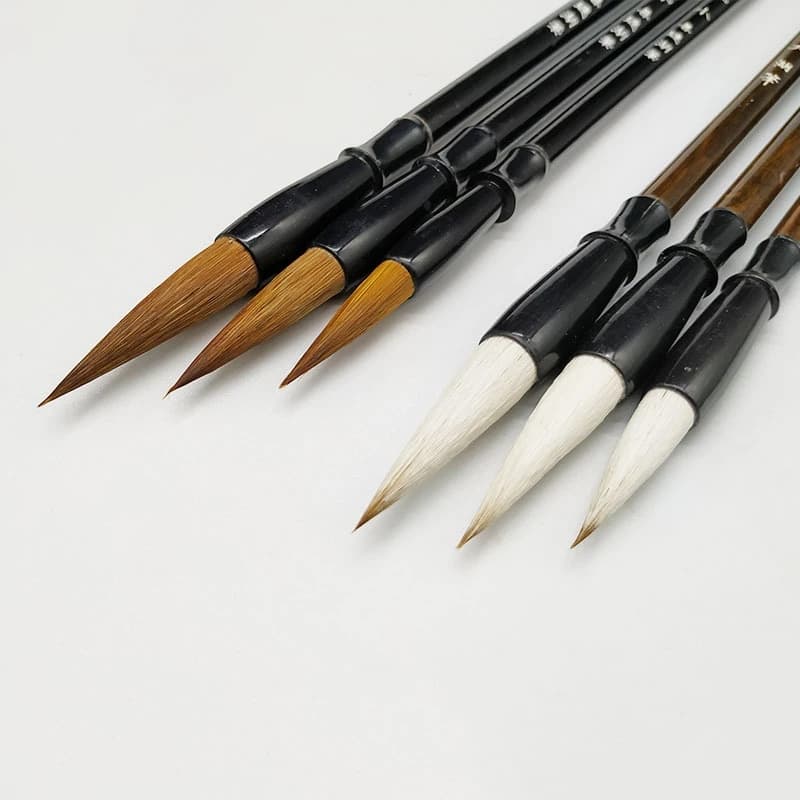 3/6Pcs Woolen Brush/Brown Weasel Wool Hair Chinese Japanese Calligraphy Brush Pen Set Art For Office School Darwing Supplies
