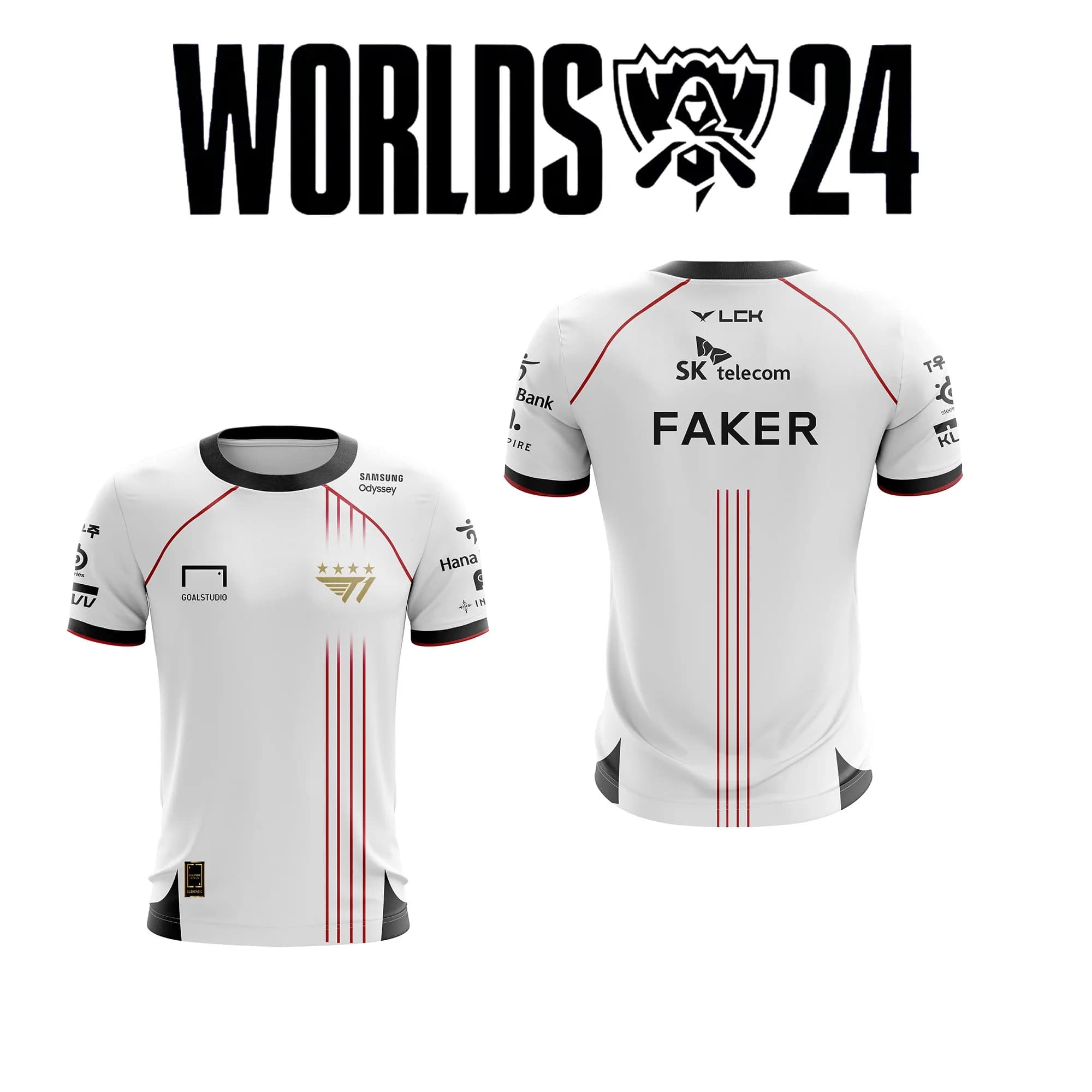 2024 New T1 Esports Team Uniform T-shirt League Of Legends World Finals Jersey T Shirt Lol Games Faker Fan Support Men Clothes