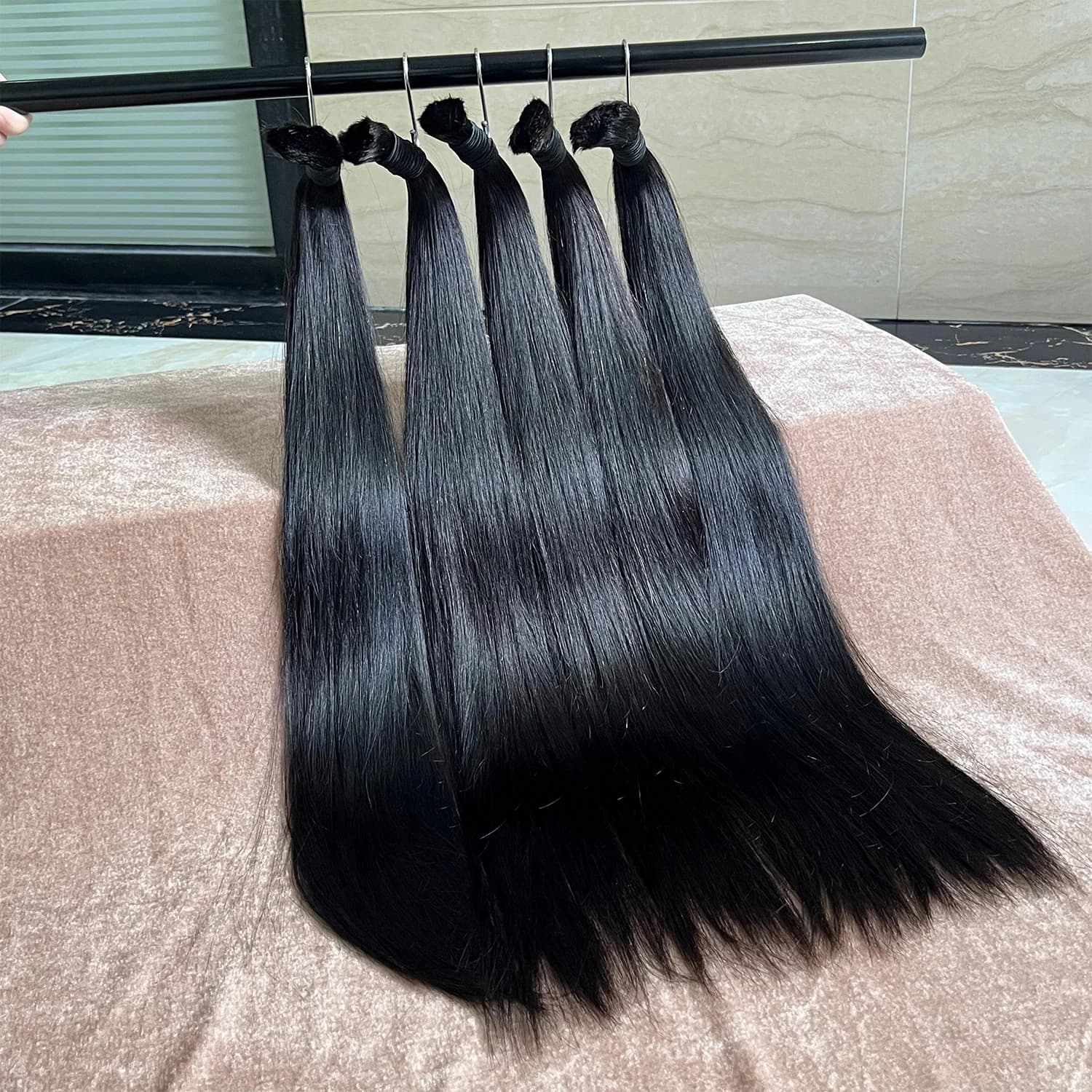 SWANEE 12A Human Braiding Hair Straight Human Hair Bulk for Braiding Straight Bulk No Weft Human Hair Extensions Natural Black
