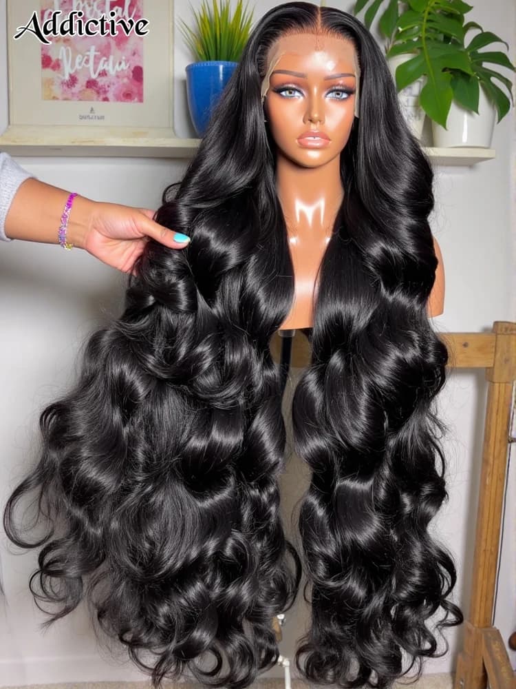 250% Body Wave 13x6 HD Transparent Lace Front Human Hair Wigs 30 40 Inch 13x4 Lace Frontal Water Wave 5x5 Closure Wig For Women