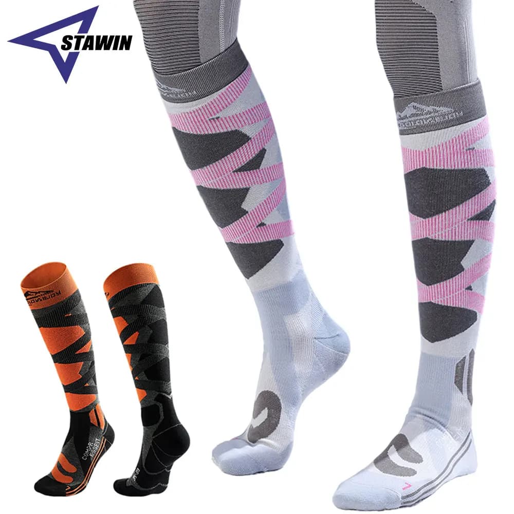 1 Pair Winter Warm Thickening Ski Stockings Hiking Socks for Women Men Children Anti-Cold Skiing Outdoor High Sports Stockings