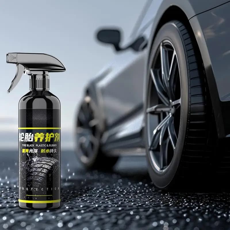 Car Tire Polish Wax 500ml Tire Brightener With Applicator Sponge Long Lasting Protection Car Tire Cleaning Spray For Car Truck