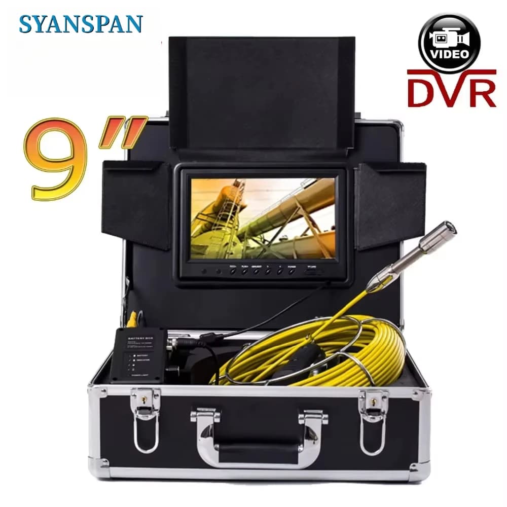 Pipe Inspection Camera, 9-inch Display Screen, DVR Record, 23mm Drainage and IP68 Sewer Pipeline, Industrial Endoscope With WIFI
