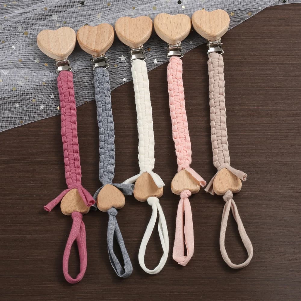 New Pacifier Weave Chain Pendant for Teeth Care Wooden Nipple Holder Soother Chain Clips Teethers for Baby Accessories