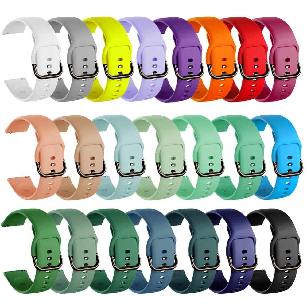 Silicone Strap for Samsung Galaxy Watch 6 5 4 Active 2 Quick Release Bracelet Huawei GT 2/3 Smart Watch Band Amazifit bip 20mm