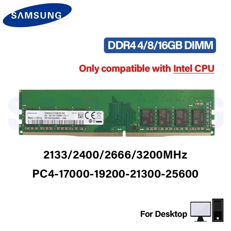 SAMSUNG Memoria Ram DDR4 8GB 4GB 16GB 3200MHz 2666MHz 2400MHz 2133MHz For intel CPU 1.2V DIMM PC-21300 25600 Dual Channel