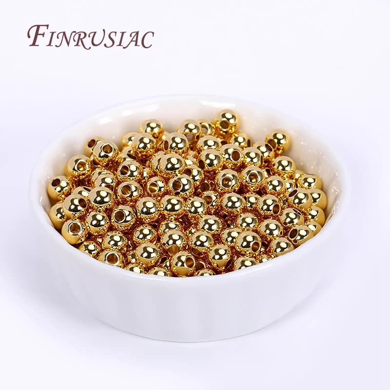 18K Gold Plated Spacer Beads For Jewelry Making,Separators For Bead,2mm-6mm Bracelets Beads,Jewelry Bead DIY Accessories
