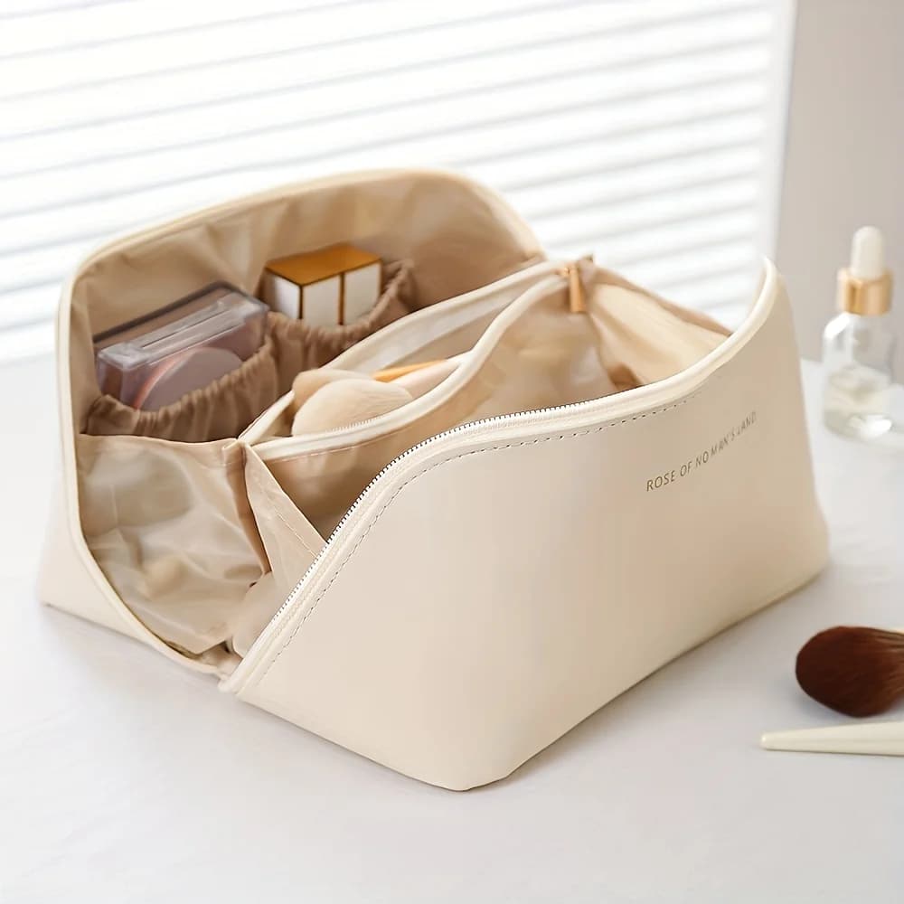Makeup Organizer Bag for Women - Luxury Cosmetic Case, Toiletry Storage Pouch with Zipper for Travel, Female Make Up Kit Organizer Box