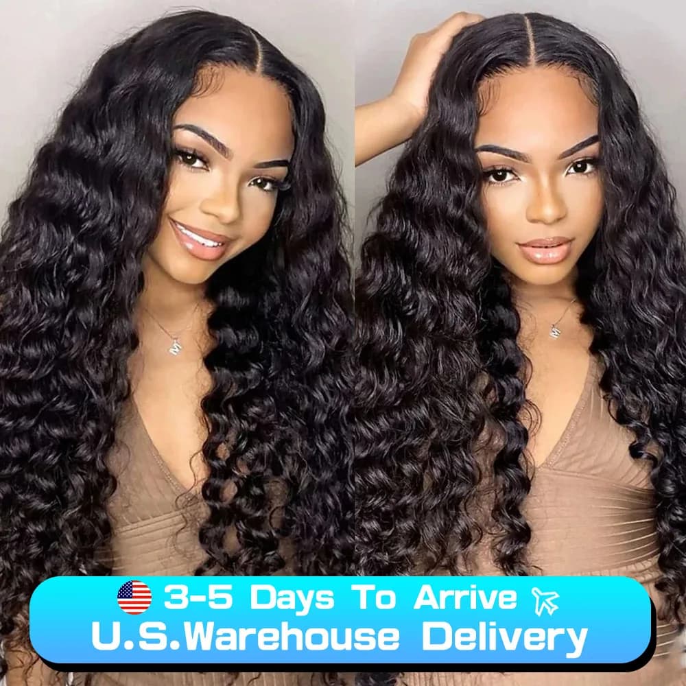 40inch Water Wave Curly Lace Frontal Wigs 13x4 13x6 HD Deep Wave Lace Frontal Wig 360 Full Human Hair Wigs For Women On Sale