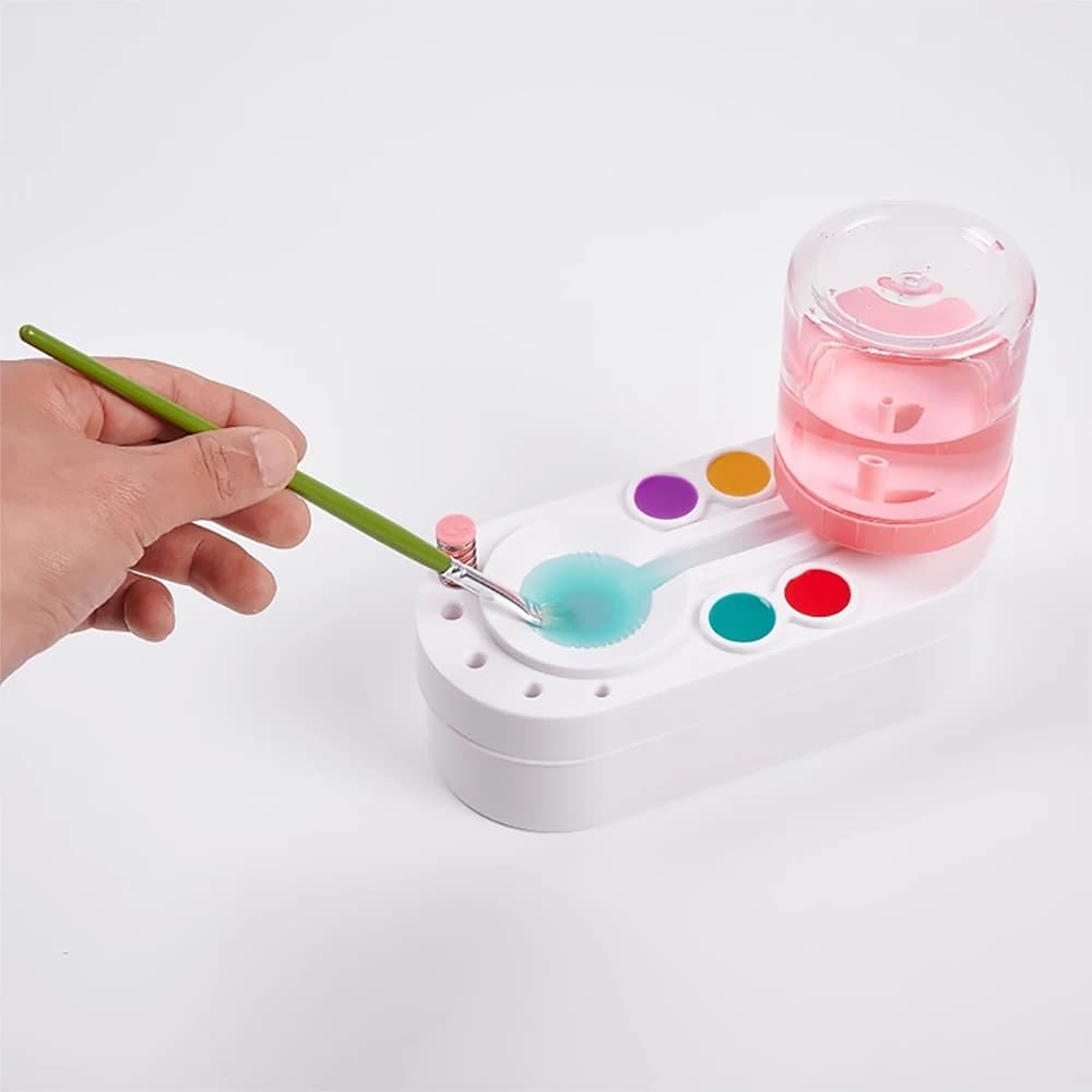Paint Brush Cleaner With Drain Button Water Oil Painting Gouache Watercolor Pen Cleaning Machine Cleaning Bucket Fine Arts Tool