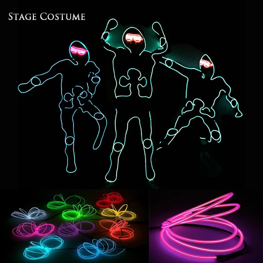 EL Wire Ghost Step Dance Hip Hop Costume For Performance Nightclub Dance Carnival Concert Men Led Costume Street Dance Costume