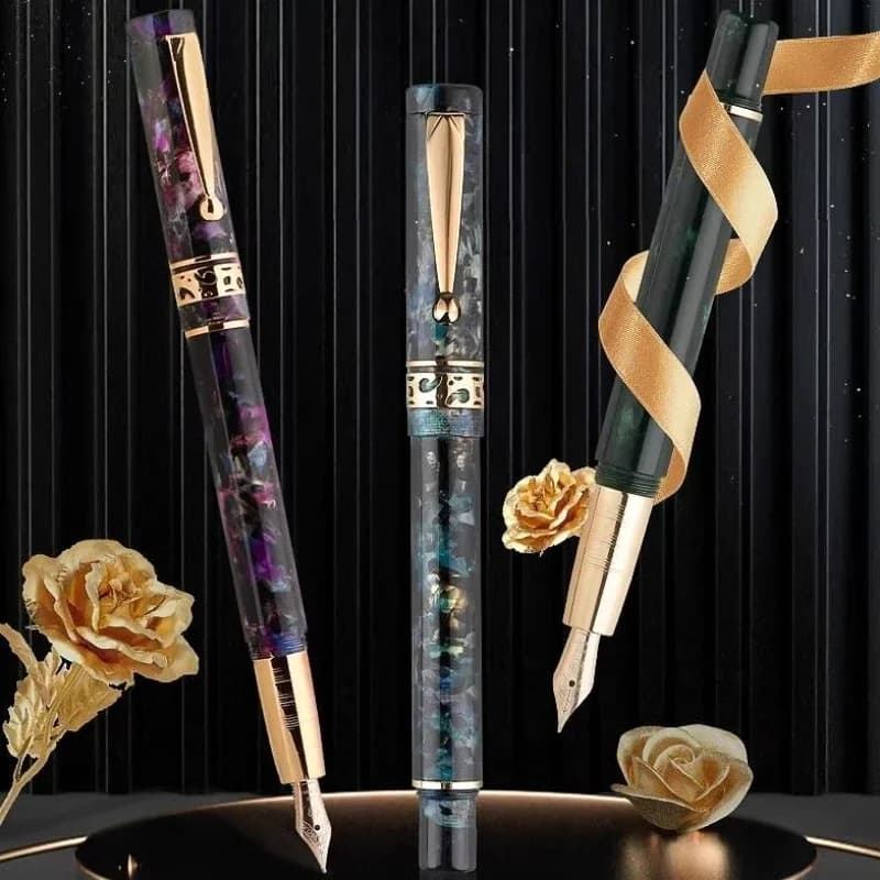 Hero H717 10K Gold Fountain Pen Iraurita F 0.5mm Open Nib Ink Pen Men and Women Office Students Practicing Calligraphy Pen Gift