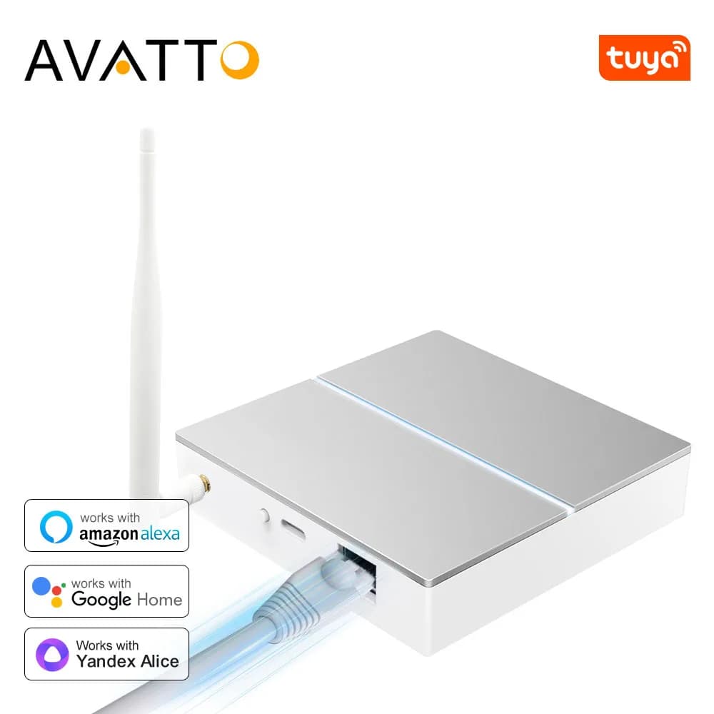 AVATTO Tuya ZigBee Gateway Hub with Antenna Smart Gateway Bridge Wired Mesh Hub for Home Automation Works with Alexa Google Home