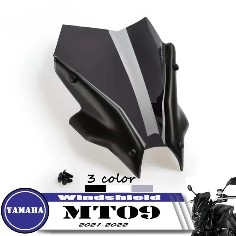 Motorcycle Sport Windshield Visor Black WindScreen Viser Fits For YAMAHA NEW MT-09 2021 2022 2023 MT09 21-23 FZ09 FZ-09