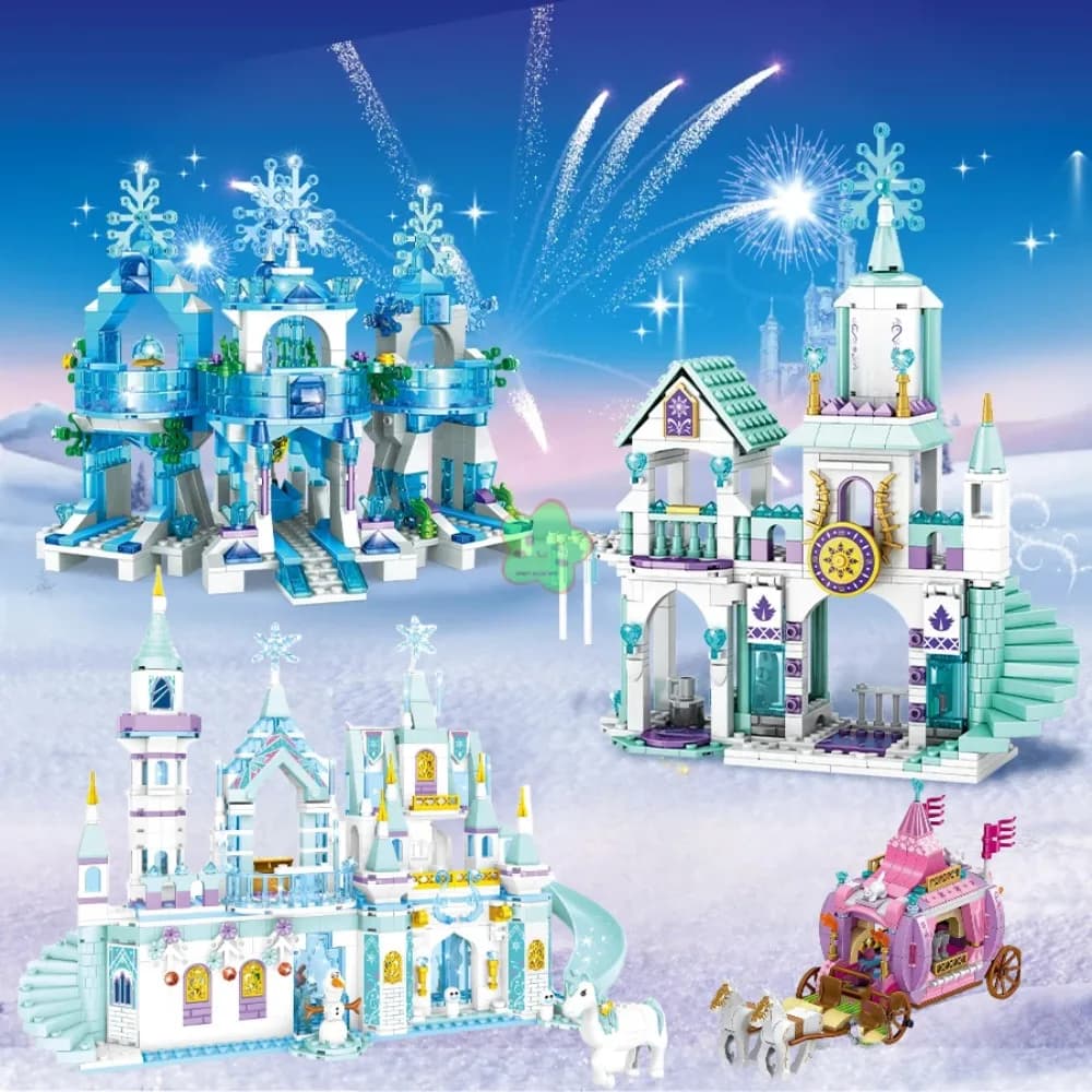 Friends Princess Luxury Ice Castles Building Blocks Playground House Movies Bricks Classic Figures Set Toy for Girls DIY Gift