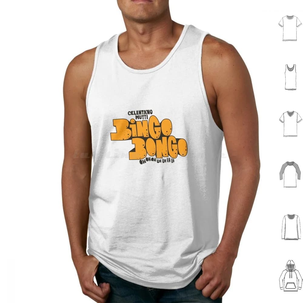 Adriano Celentano-Bingo-Ornella Mutti Tank Tops Print Cotton Adriano Celentano Italian Italian Humor Italian Cult Italian