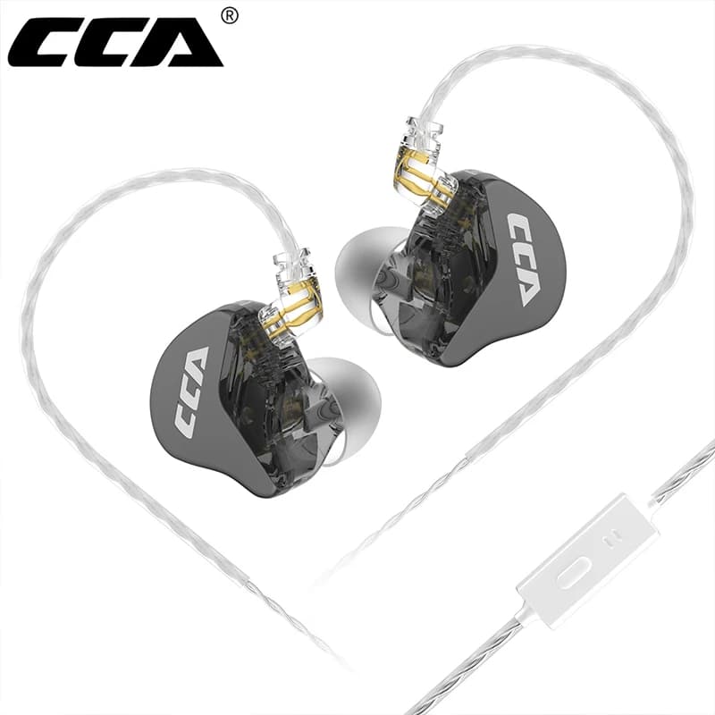 CCA CRA In Ear Headphones Ultra-Thin Diaphragm Dynamic Driver IEM Earphones Bass Wired Gaming Earbuds with Detachable Cable