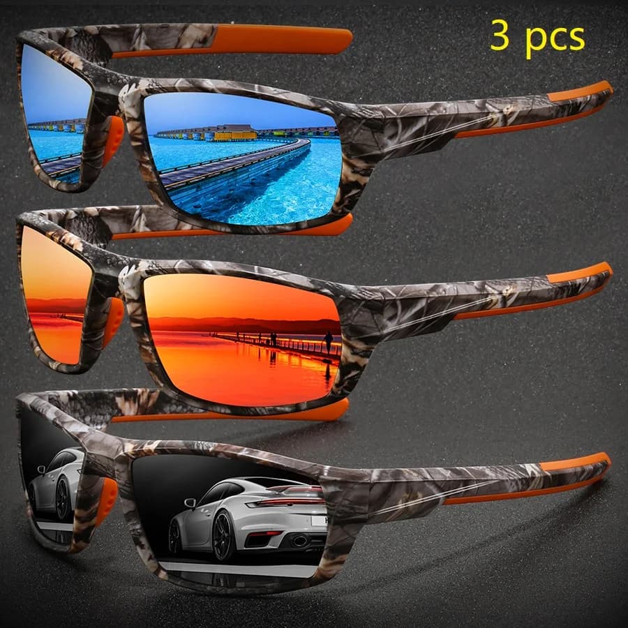 3 PCS Fashion Vintage Sport Sunglasses Men Women Driving Fishing Running Cycling Mountaineerin Man Sun Glasses UV400 Eyewear