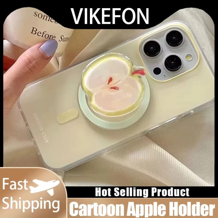 Creative Cartoon Magnetic Holder Phone Cases Grip Tok Phone Stand Support For Magsafe iPhone 16 15 Pro Max Phone Accessories