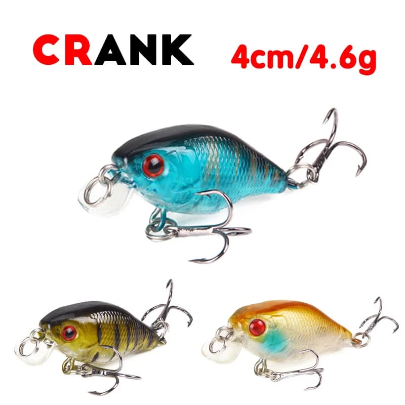 Fuheno Crankbaits Squarebill Fishing Lures 40mm 4.6g Square Bill Crankbaits Floating Crank Bait Rattling Fishing Pike Wobblers