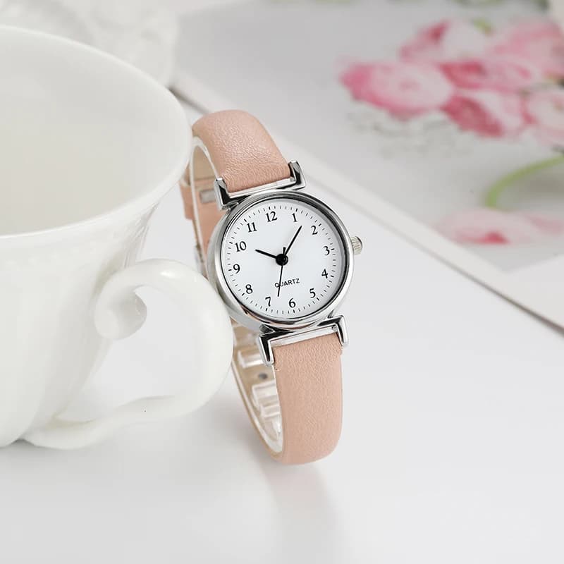 WOKAI Fashion Foreign trade popular girls watch small round women watch leather quartz watch