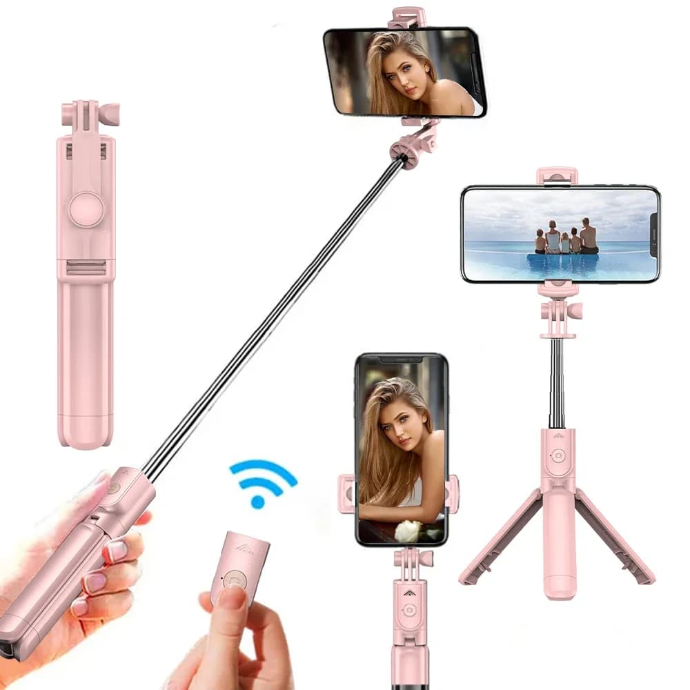 Wireless Selfie Stick Tripod Stand with Detachable Remote for iPhone Mobile Phone Streaming selfie stick  phone tripod stand