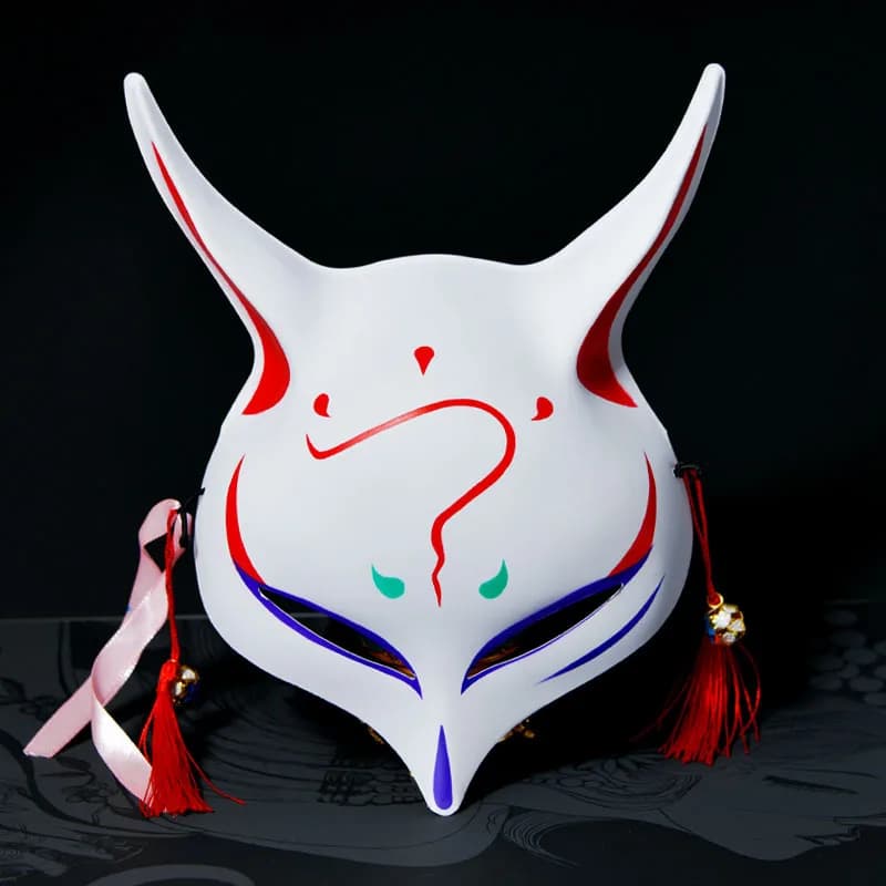 Japanese Private Fox Mask Hand-painted Plastic Fox Mask Full Face Mask Cosplay Mask Wall Decoration Costumes Accessories