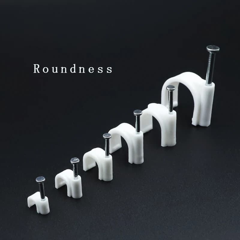 100pcs Cable Clips 4/6/8/10/12/14/16/20mm Cable Wire Clips Nail In Cable Clips Cable Tacks Coaxial Nail Clamps  Nails For Cords