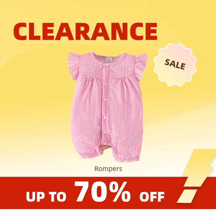 Clearance_Summer Newborn Baby Casual Cute Comfortable Breathable Pink Sleeveless Flying Sleeve Shorts Jumpsuit Simple Fashion So