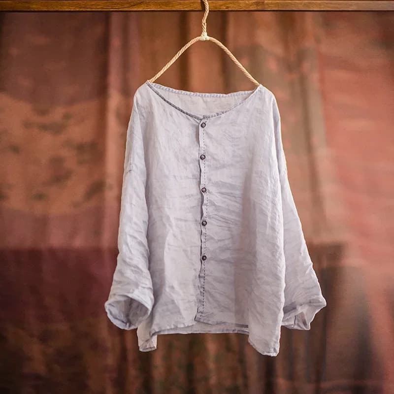 Women Loose Ramie Spring Summer Blouse Tops 2023 Button Sun Protection Solid Ladies Vintage Shirt Female Thin Blusas Mujer Blusa