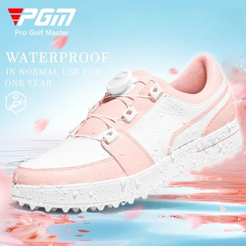 PGM Comfortable Non slip Board Shoes Casual Shoes Women's Waterproof Knob Sports Shoes Turn-buckle Sneakers XZ338