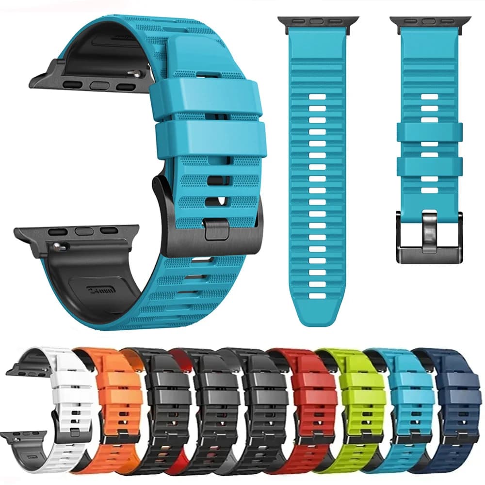 Silicone Strap For Apple Watch Band 44mm  45mm 42mm Bracelet IWatch Series Se 9 8 7 6 5 3 Ultra 2 49mm S10 46MM Accessories