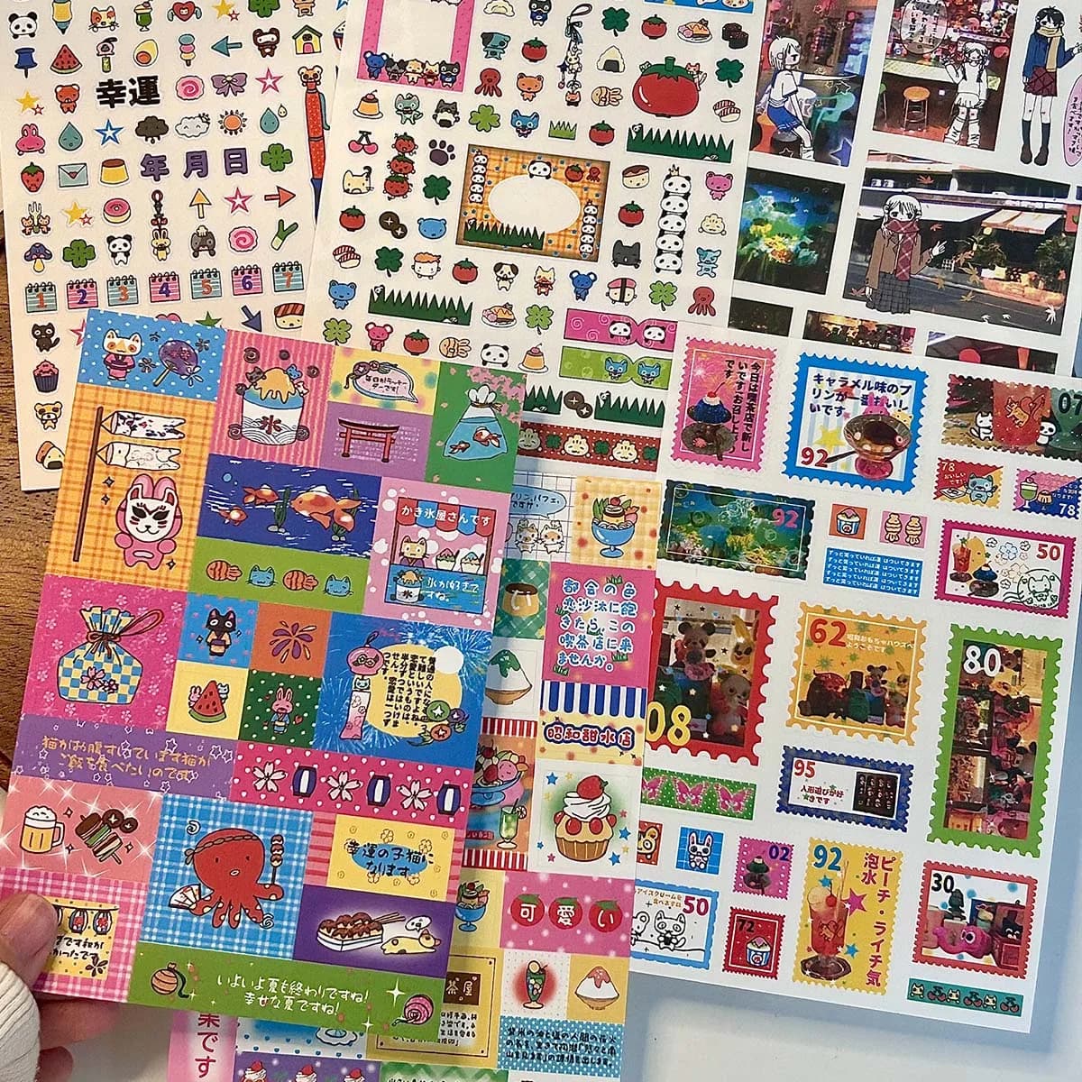 Kawaii Stickers Realistic Style Label Stickers Stationery Stickers for Scrapbooking Deco Elements Diy Phone Decal Sticker