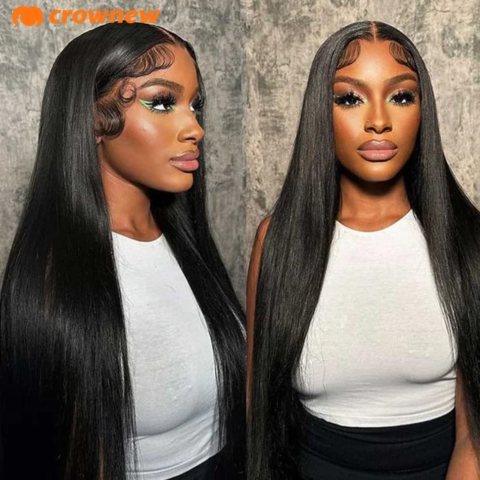 Straight Lace Front Wigs Human Hair 13X4 Lace Frontal Human Hair Wig 40 Inch Hd Lace Frontal Wig Glueless Preplucked Human Wigs
