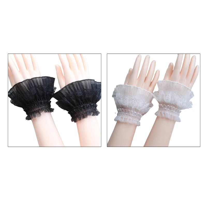 Layered Lace Cuff Stretch Bracelet False Sleeves Wrist Cuffs Autumn & Winter Wild Sweater Decorative Sleeves Wrist Dropship