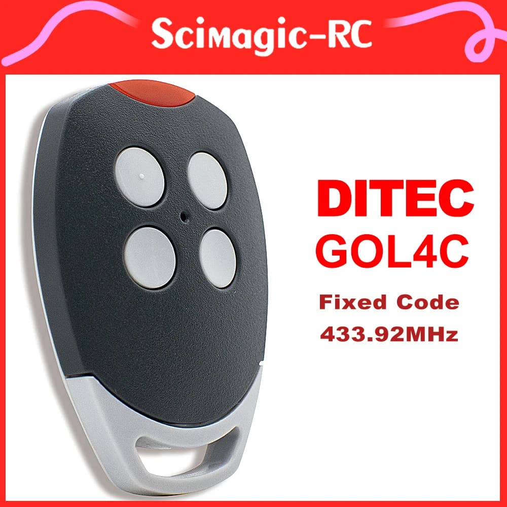 100% Compatible DITEC GOL4C Remote Control Universal High Quality 433.92 mhz Fixed Code Garage Door Opener Handheld Transmitter