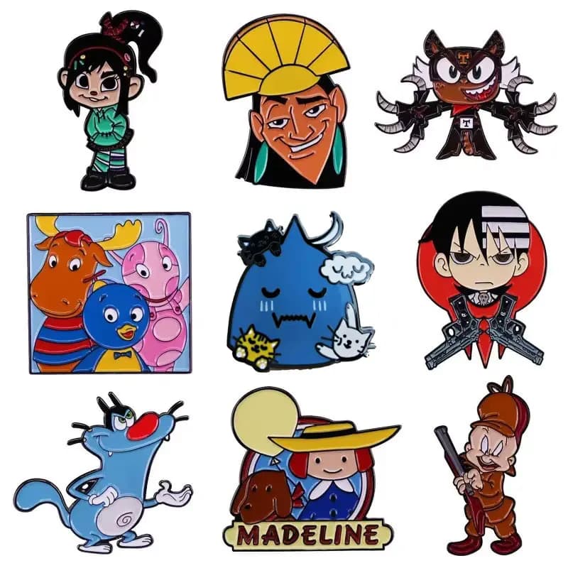 Cute Cartoon Anime Enamel Pins Exquisite Game Animal Metal Lapel Brooch Denim Jacket Backpack Badge Decoration Children Gifts