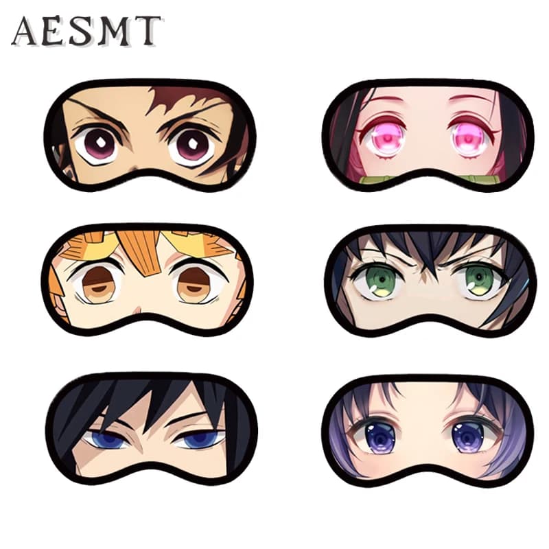 Anime Eye Patch Cartoon Face Sleep Blindfold Sleeping Blindfolds Soft Casual Eyes Mask Nezuko