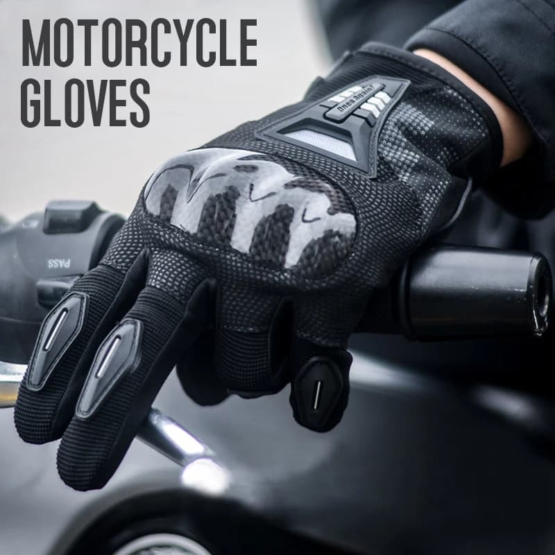 Motorcycle Gloves Man 2024 New Leather Carbon Fibre Motos Protective Gloves Motocross Race Anti Drop Wear-resistant Breathable