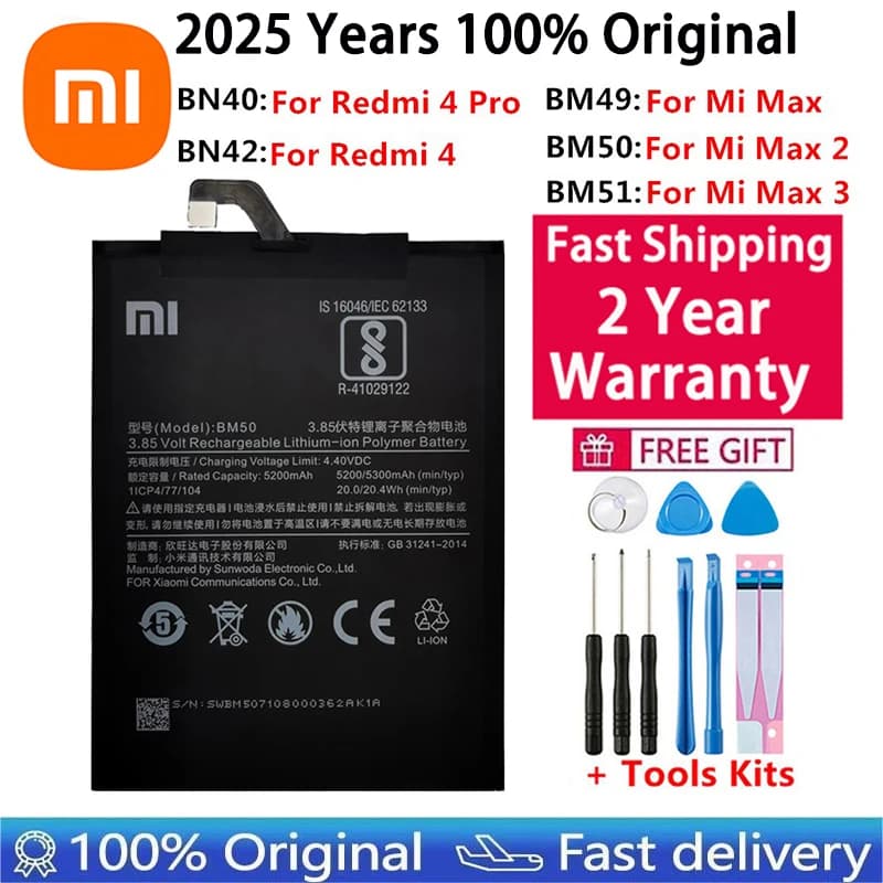 BM49 BM50 BM51 BM3B BM22 BM3K Battery For Xiaomi Mi 5 M5 Max Mix 2 3 2S Max 1 Max 2 3 Mix2 Replacement Bateria Phone Batteries