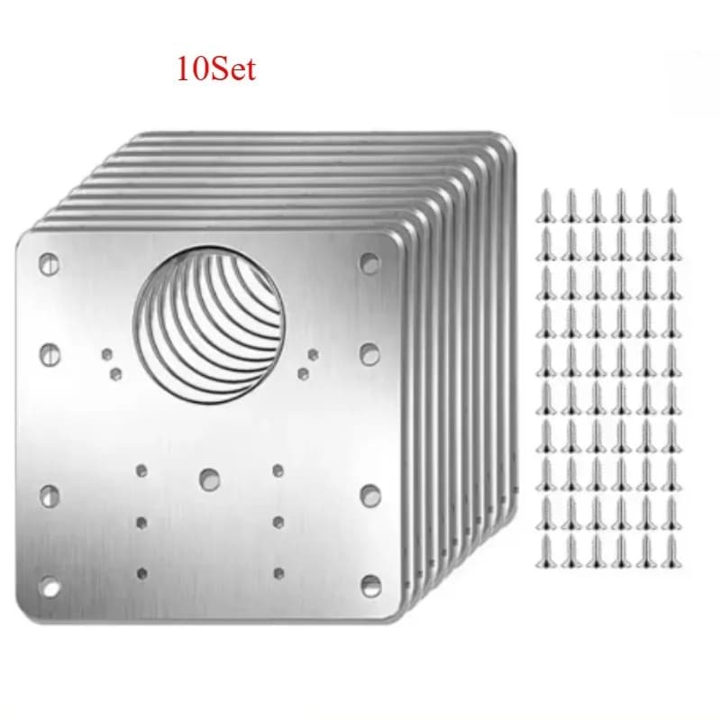 Cabinet Hinge Repair Plate Kit with Screw Furniture Drawer Stainless Steel Door Hinge Mounting Plate Flat Fixing Brackets Tools