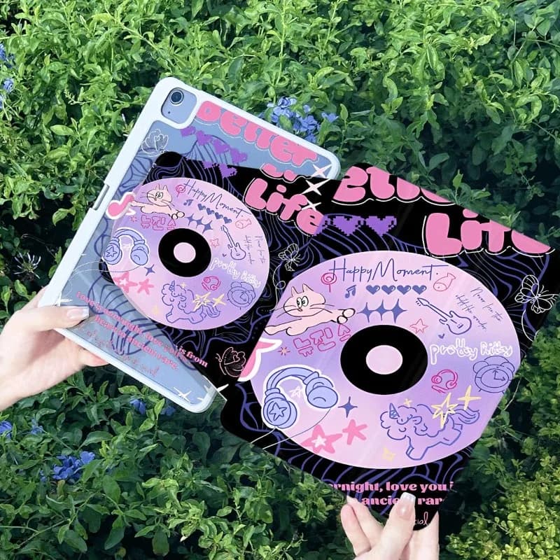 Purple CD Tablet Case for IPad Air 5 4 Pro 11 2nd 3rd 4th Ipad Mini6 8.3 Ipad 5th 6th 9.7 Air 2/3 10.5 10.2 7th 8th 9th Gen 2021